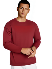 Trendy Round Neck Full Sleeve T-Shirt – Comfort and Style for Every Season / RED